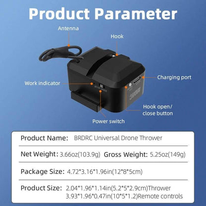 BRDRC Airdrop System for DJI Mini 4K/Mini 4 Pro/Air 3/Mini 3 Pro/Mavic 3/Mavic Pro Drone Thrower Fishing Life Rescue Send Gift - Empire P.E