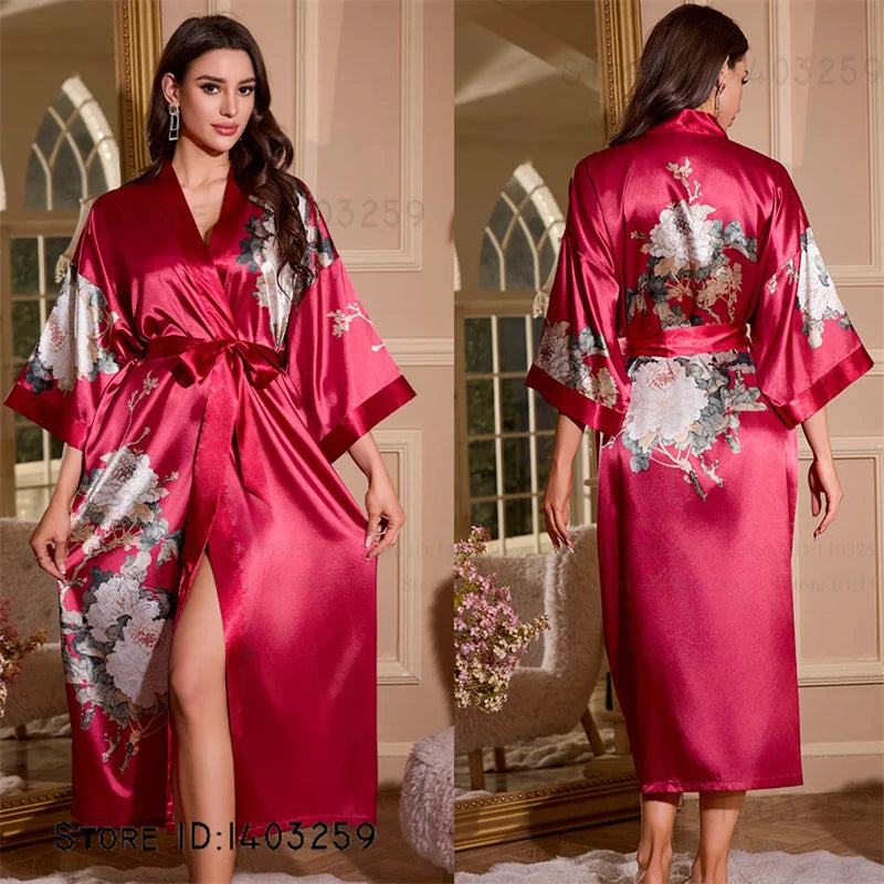 Female Long Robe Loungewear Elegant - Empire P.E
