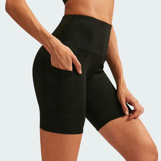 Women Yoga Shorts High Waist Workout Gym Shorts Fitness Yoga Lift Butt Fitness yoga leggings Running Cycling Short Pants - Empire P.E