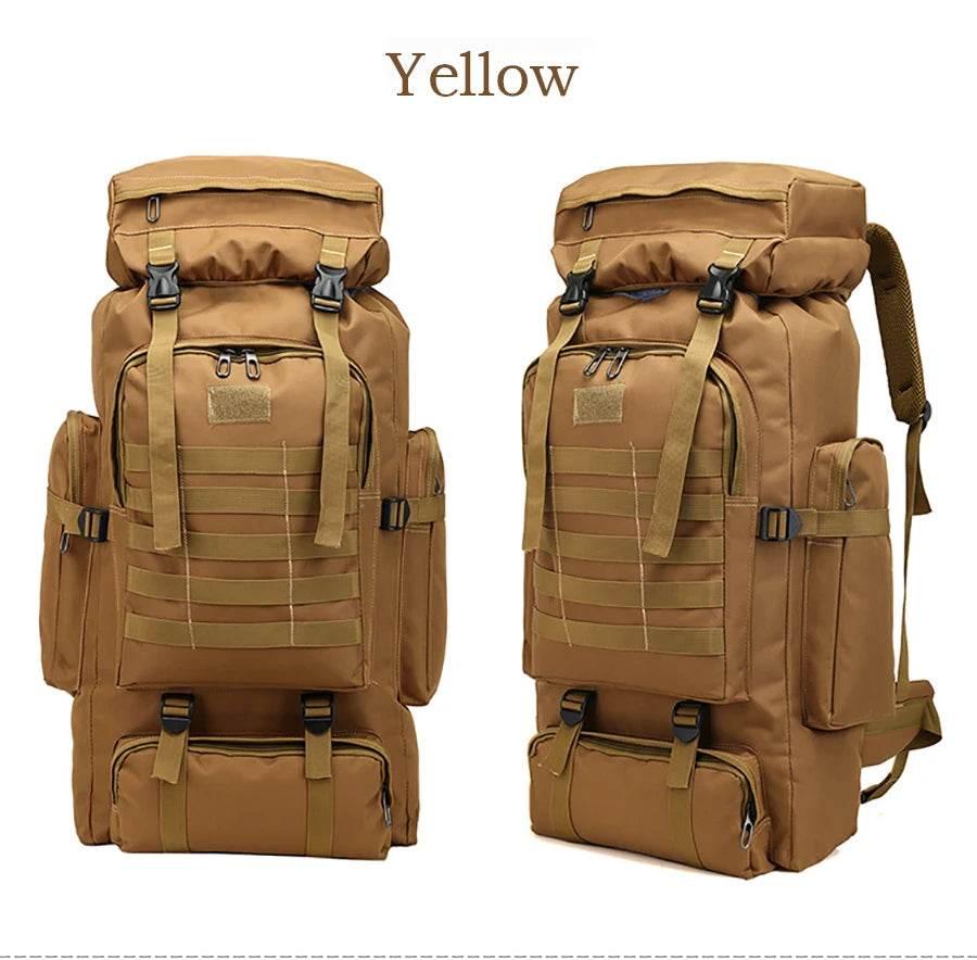 80L Waterproof Molle Camo Tactical Backpack Military Army Hiking Camping Backpack Travel Rucksack Outdoor Sports Climbing Bag - Empire P.E