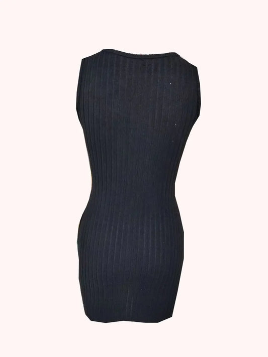 Button Front With Pocket Tank Dress - Empire P.E