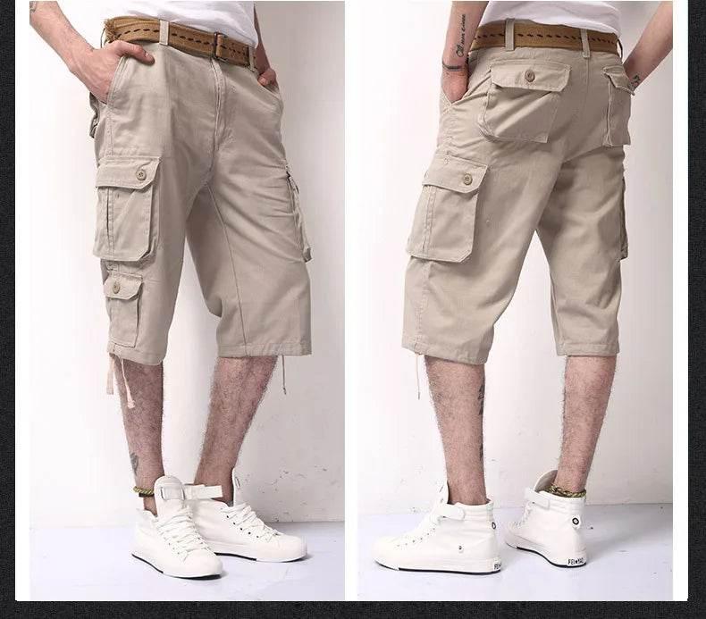 New Men's Trend Loose Large Size Cotton Shorts Multi Pocket - Empire P.E