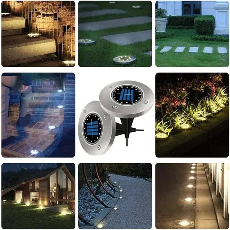 8/20LED Solar Power Disk Light Outdoor Garden Solar Underground Light - Empire P.E