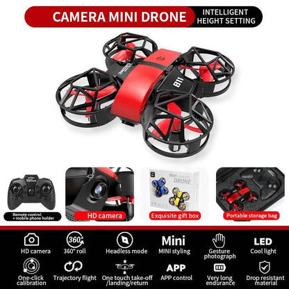 Dowellin D12 Drone Mini Remote Control Aircraft New Children's Toy HD Dual Camera Fixed Height RC Quadcopter Starter Gifts - Empire P.E