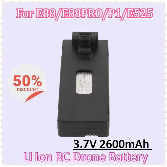New 3.7V 2600mAh Li Ion RC Drone Battery Replacement Remote Control UAV Battery for E88 E88PRO P1 E525 E99 K3 RC Drone - Empire P.E
