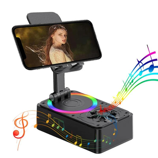 New Cell Phone Holder Stand With Bluetooth Speaker Adjustable Desktop Live Lazy Tablet Bracket Support Portable Wireless Speaker - Empire P.E