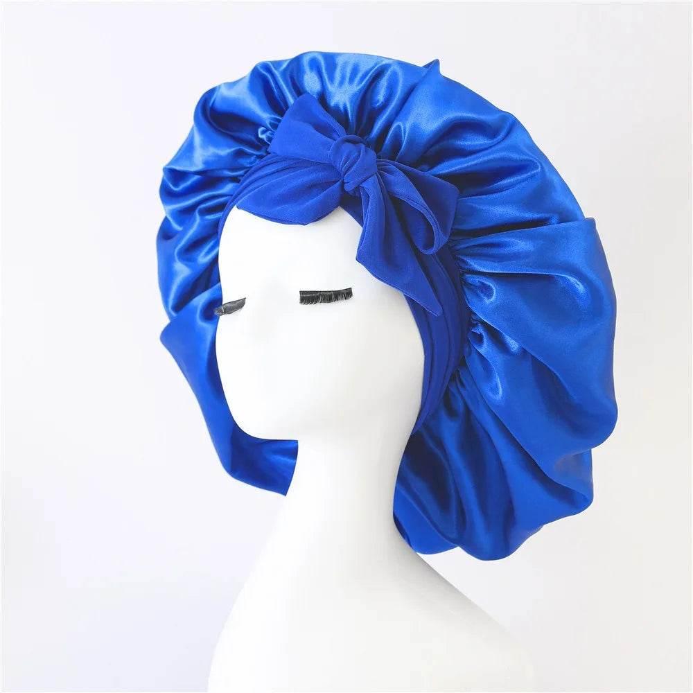 Adjustable Satin Silk Bonnet with Tie Band for Women - Empire P.E