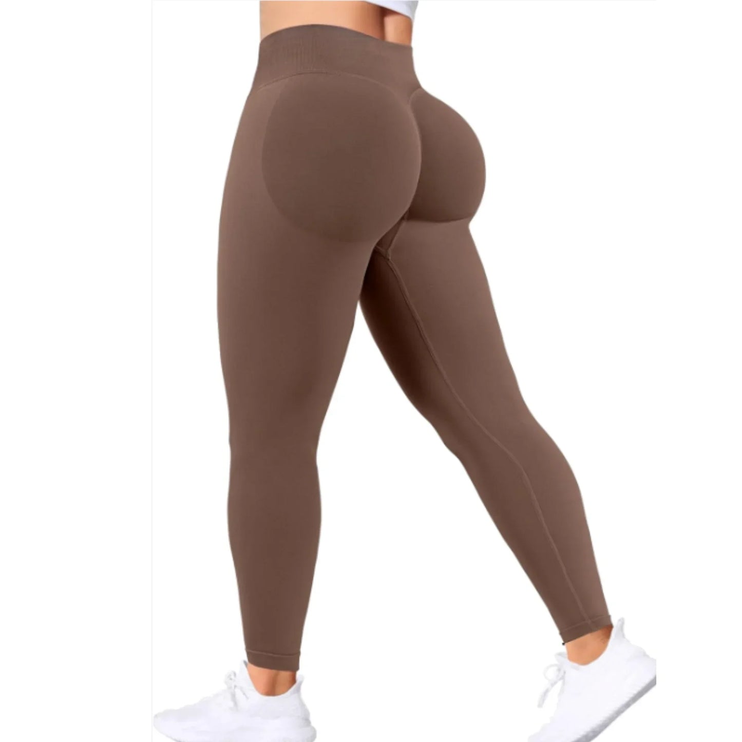 Seamless Women Solid Waist Yoga Pants - Empire P.E