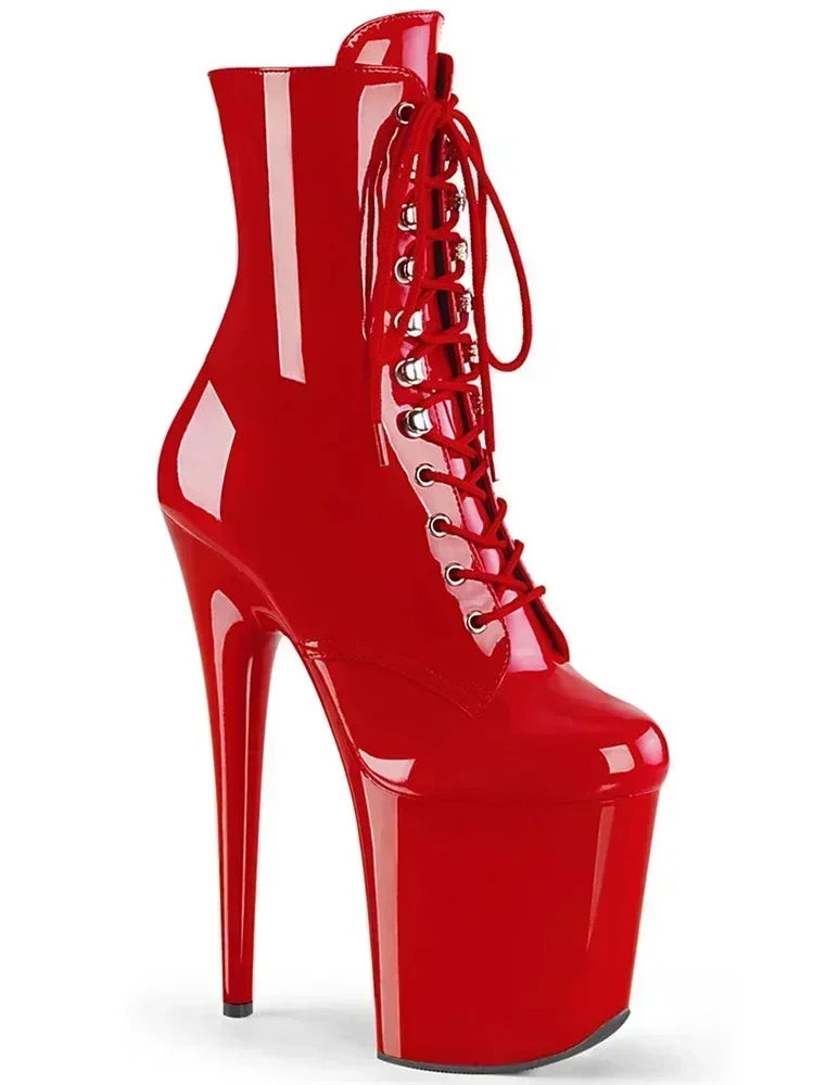 Female 8 Inch High Heel Platform Ankle Boots - Empire P.E