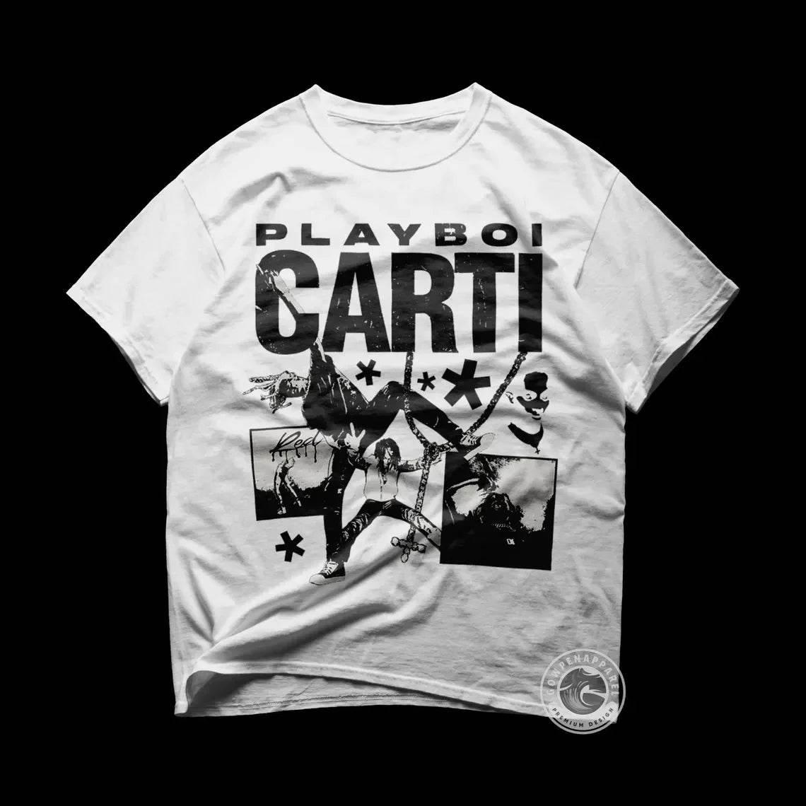 Hip Hop Men Crew Neck Top Vintage Playboi Carti Shirt Playboi Carti Tshirt Playboi Carti T-shirt Merch Tour Hip Hop Rap Tee - Empire P.E