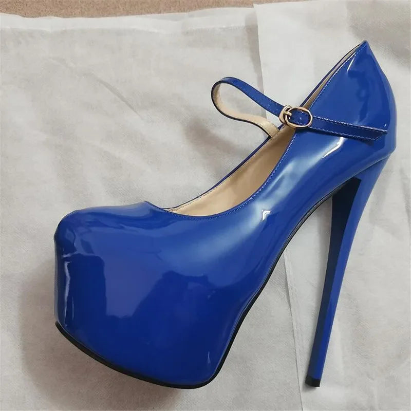 Woman Platforms Pumps Ankle Strap Stilettos - Empire P.E
