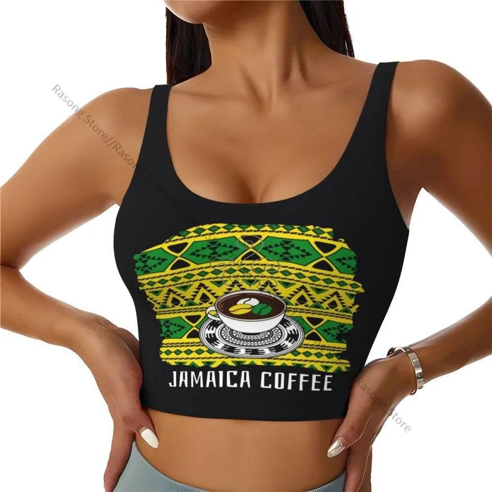 Sports Bra Women Running Yoga Clothes Vest Jamaica Kingdom Flag Gathering Fitness Vest - Empire P.E