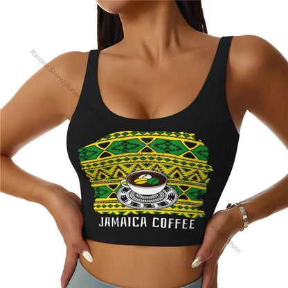 Sports Bra Women Running Yoga Clothes Vest Jamaica Kingdom Flag Gathering Fitness Vest - Empire P.E
