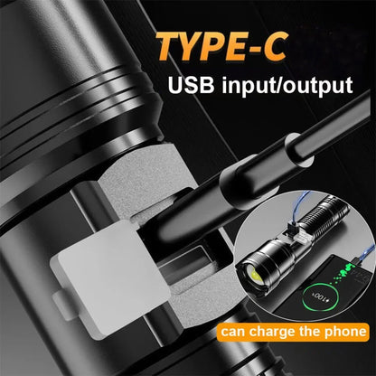 Super Bright Flashlight USB Rechargeable LED Long Range Tactical Torch