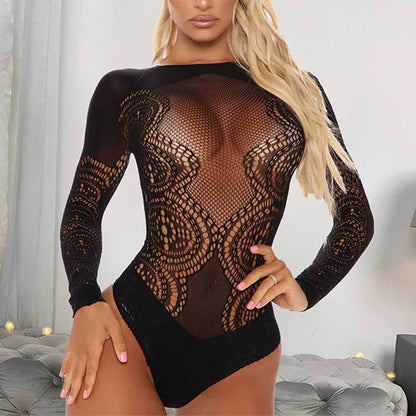 One Pieces Sexy Crotchless Bodysuits For Women Erotic Outfits Mesh - Empire P.E