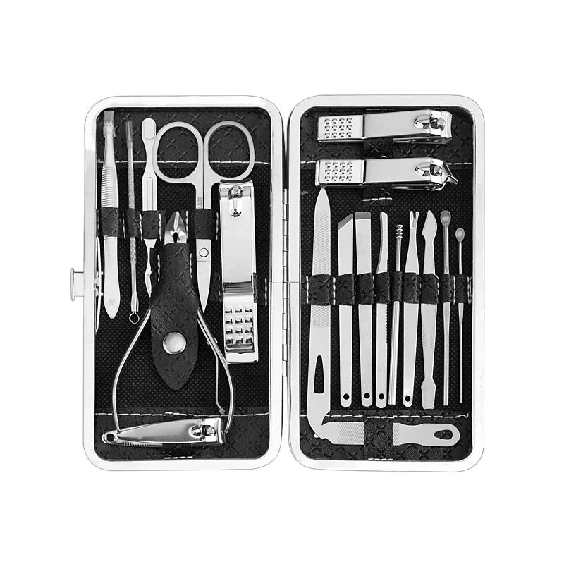 Professional Stainless Steel Nail Clippers and Trimmers Set 19 Pieces Kit - Empire P.E