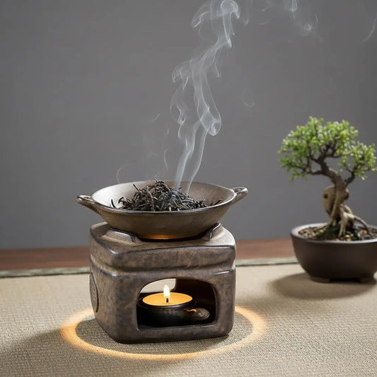 Aromatherapy Aroma Burner 3 In 1 Coarse Pottery Tea Warmer