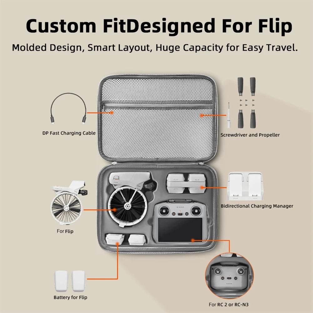 Portable Carrying Case Shockproof Travel Storage Bag Drop-resistant Shoulder Bag Handbag for DJI Flip Drone Accessories - Empire P.E