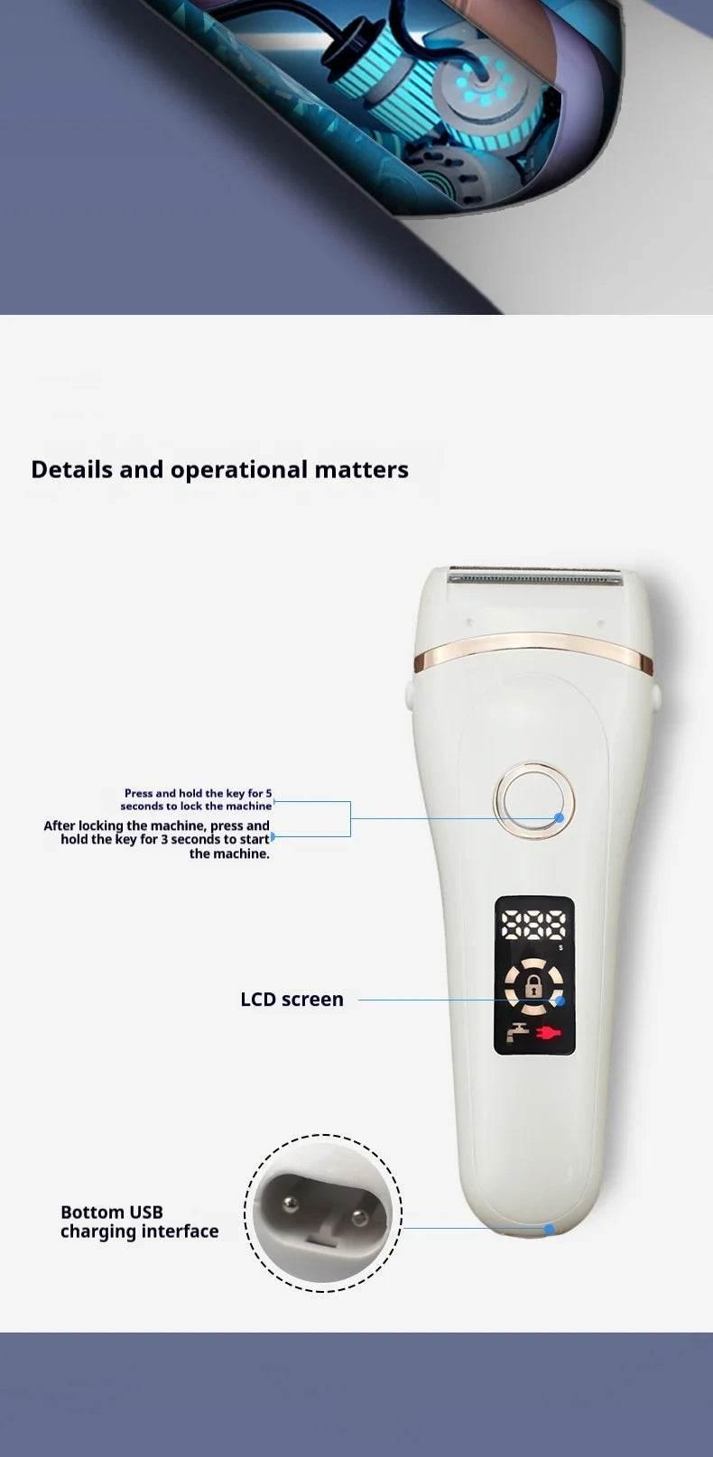 Electric Razors for Women Face Shaver Facial Hair Removal Painless Shaving Knife Body Trimmer for Arm Hands Leg Bikini Epliator - Empire P.E