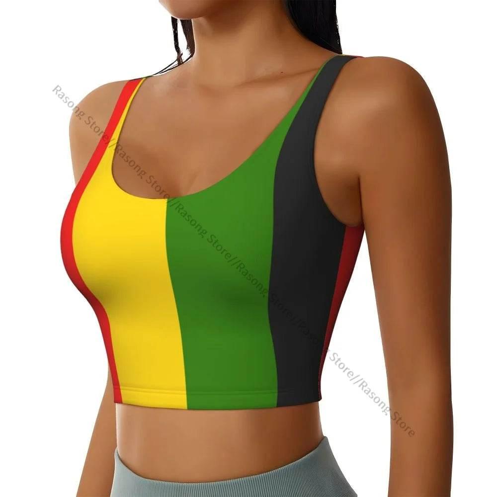 Sports Bra Women Running Yoga Clothes Vest Jamaica Kingdom Flag Gathering Fitness Vest - Empire P.E