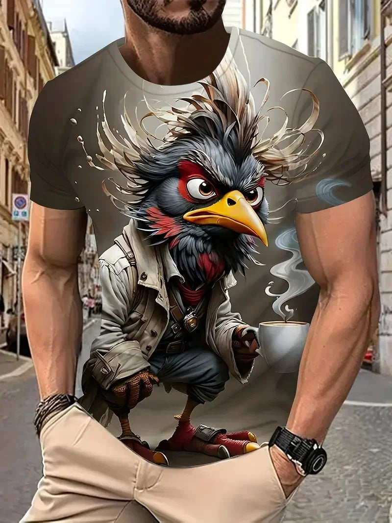 Funny Men's T Shirt Cartoon Duck Print - Empire P.E