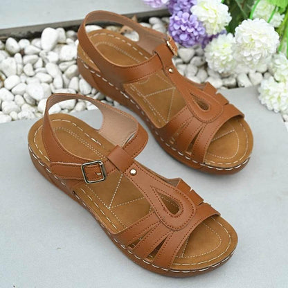 2025 Summer Women Wedge Sandals Lightweight Ankle Buckle Platform Gladiator Sandals Woman Peep Toe Non Slip Beach Sandles 36-43 - Empire P.E