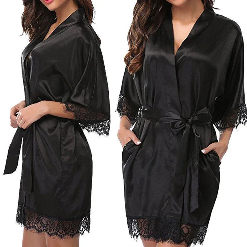 1 Piece Women's Glossy Robe Pajamas - Empire P.E