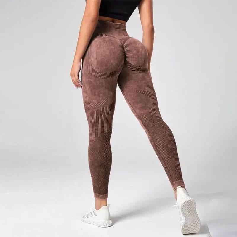 Women's 2-Piece Yoga Basic Tie Dye Tummy Control Sports Leggings - Empire P.E