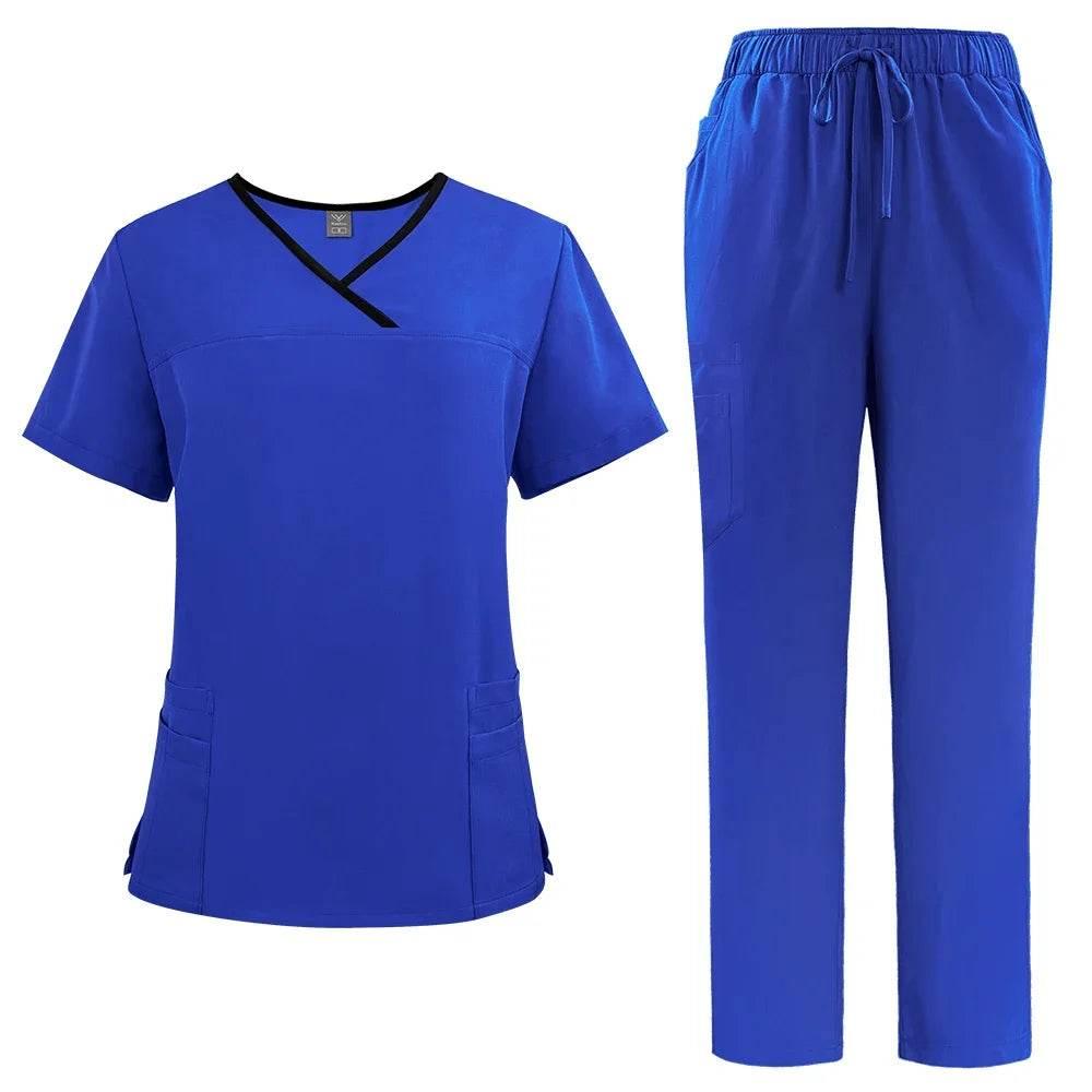 Solid Color Breathable Nursing Scrubs Women Uniforms - Empire P.E