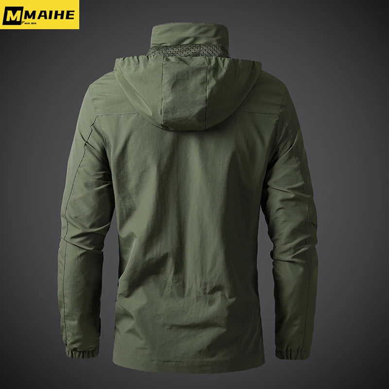 Men's Windbreaker Waterproof Military Hooded Coat - Empire P.E