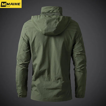 Men's Windbreaker Waterproof Military Hooded Coat - Empire P.E