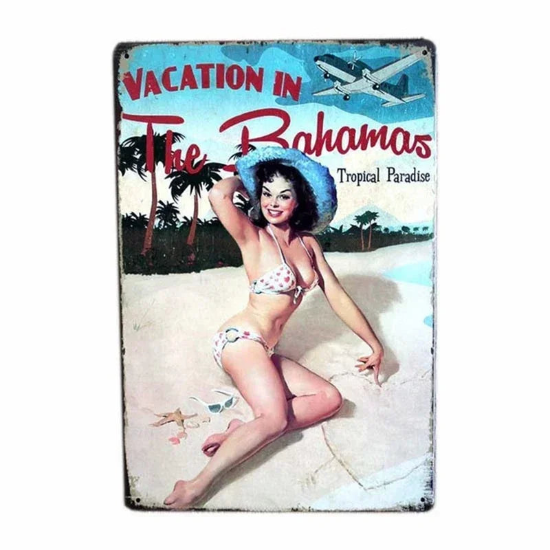 Europe Beauties Poster Metal Iron Sign Art