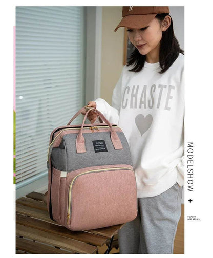 New Multifunctional Mother and Baby Bag Mom Bag Bottle Backpack Folding Sleeping Changing Bag Diaper Backpack - Empire P.E