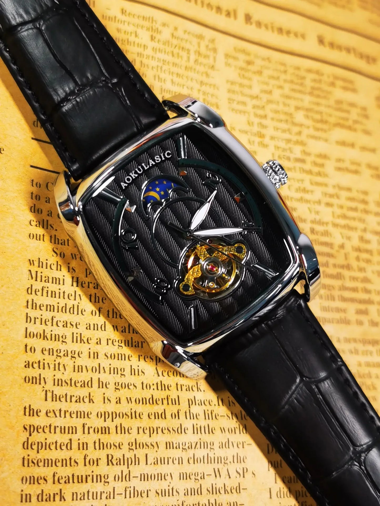 Tonneau Moon Phase Automatic Watch