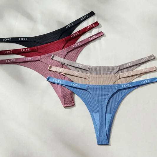 Sweet Solid Color Ice Silk Panties Low Waist Cotton Crotch Lingerie - Empire P.E