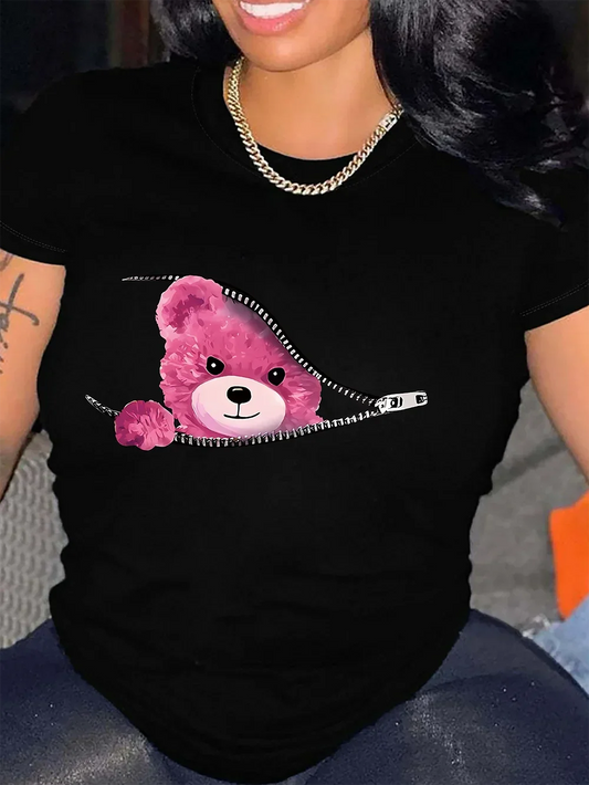 Teddy Bear Graphic Print T-shirt - Empire P.E
