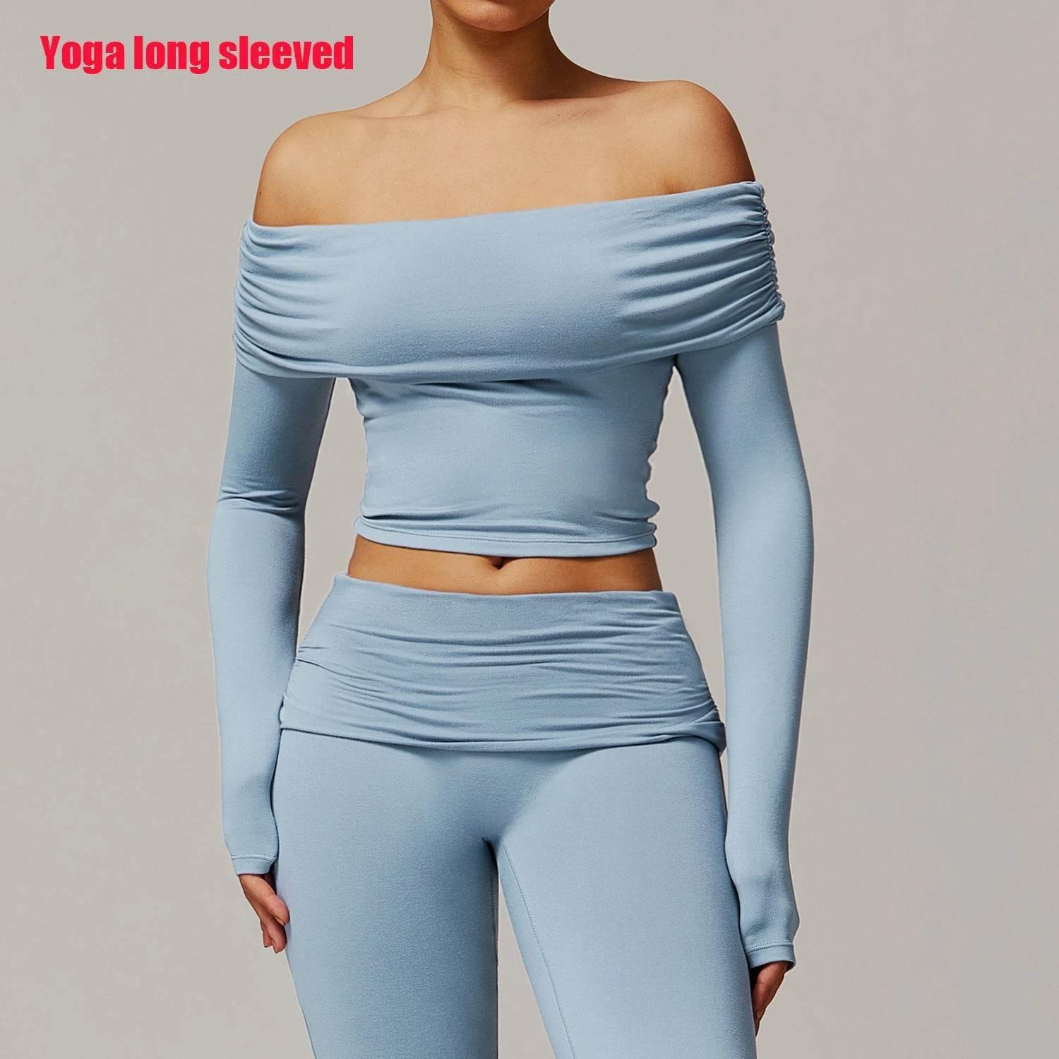 Sexy Yoga Long Sleeve Slim Fit Fitness Yoga Shirts Crop Top Women's Quick-drying Sport Tops Running Workout Women Gym Clothing - Empire P.E