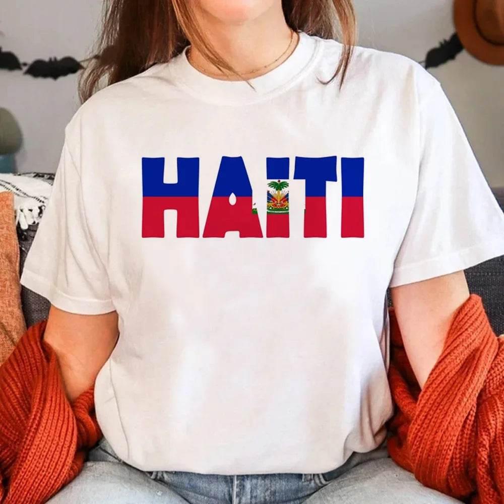Haiti T Shirt Women Funny Y2K Harajuku T-shirts Female Funny Clothing Aesthetic Clothes Women Clothing - Empire P.E