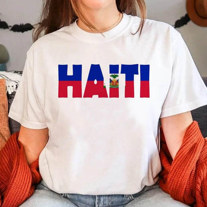 Haiti T Shirt Women Funny Y2K Harajuku T-shirts Female Funny Clothing Aesthetic Clothes Women Clothing - Empire P.E