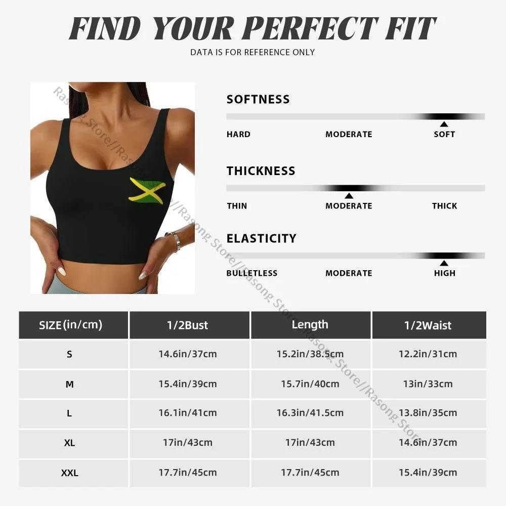 Sports Bra Women Running Yoga Clothes Vest Jamaica Kingdom Flag Gathering Fitness Vest - Empire P.E