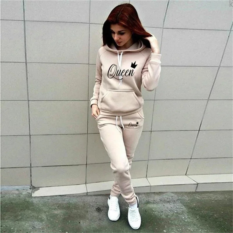 Hot women's 2-piece QUEEN print sports suit - Empire P.E