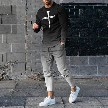Autumn Casual Fashion 3D Print Men's Sportswear Set Long-Sleeved - Empire P.E