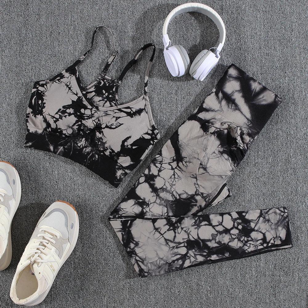 1/2/3/PCS Tie Dye  Seamless Women Pants Sets