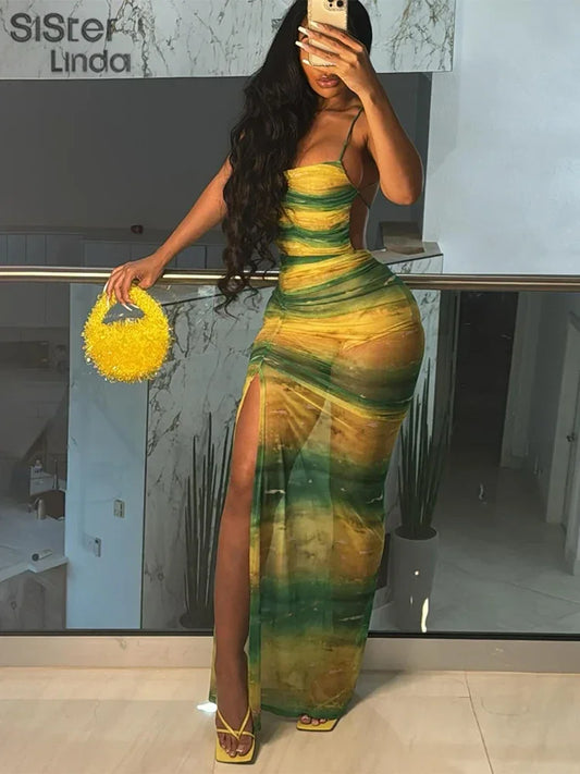 Women's Vintage Contrast Long Dress