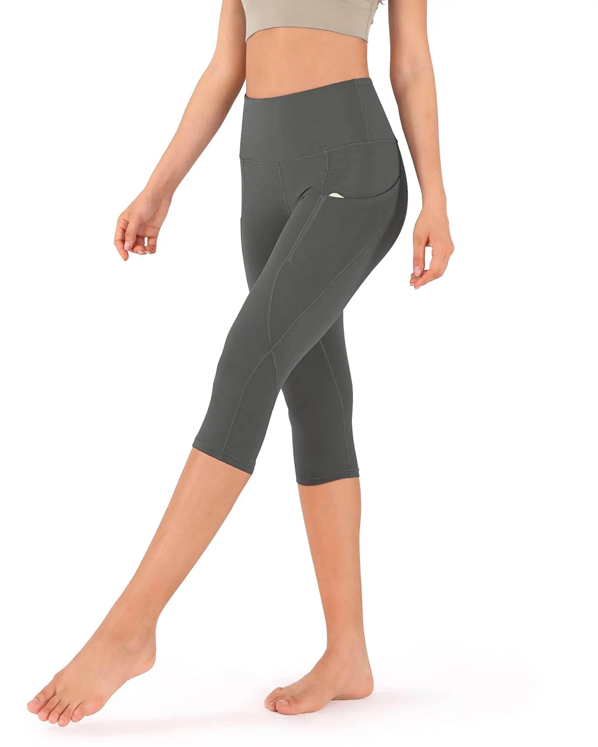 High Waisted Yoga Pants for Women with Pockets Capri Leggings for Women Workout Leggings for Women Yoga Capris - Empire P.E
