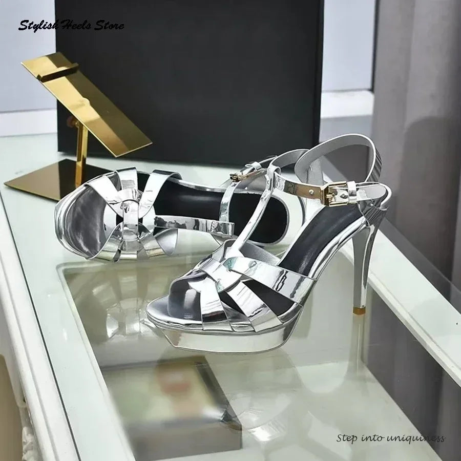 Classics Leather Platform Straps Stilettos - Empire P.E