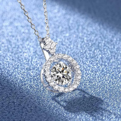 Dancing Moissanite Women Moissanite Necklace Original 925 Sterling Silver - Empire P.E