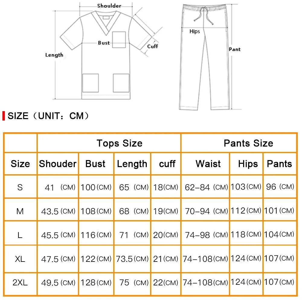Niaahinn Health Services Scrubs Set Uniforms V-Neck Beauty Salon Work Uniform Women Sets Pet Grooming Institution Scrubs Coat - Empire P.E