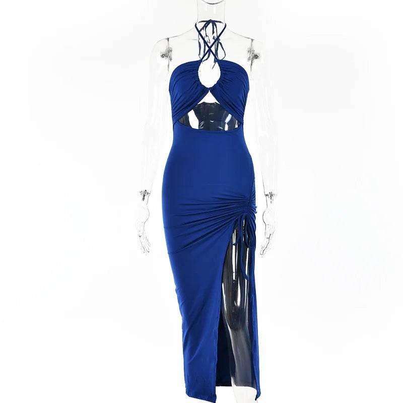 Sleeveless Sexy Female Midi Backless Dresses Slim Night Club Party Women's Dress Bodycon Vestidos Elegantes Para Mujer - Empire P.E