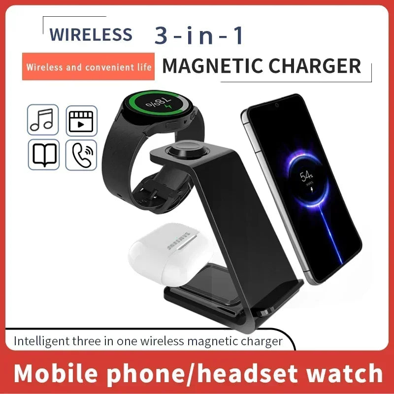 30W 3 in 1 Wireless Charger Stand